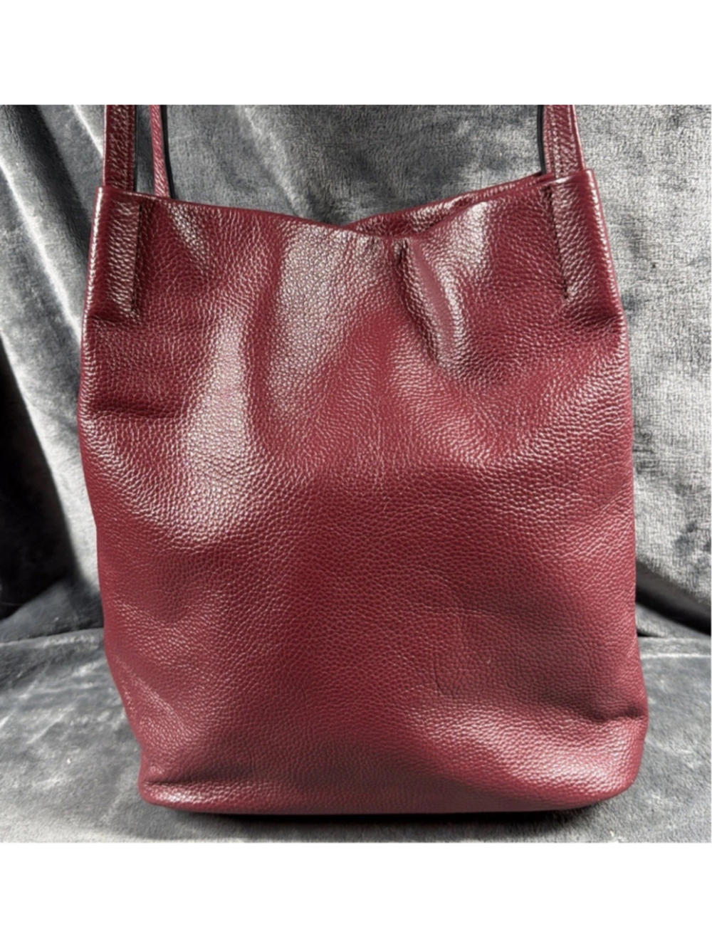 Kattee Red Maroon Leather Top Handle Shoulder/ Hobo Bag/ Satchel Bucket Bag
